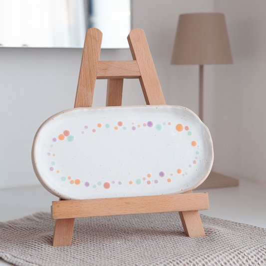 VORBESTELLUNG - Servierplatte klein oval - Happy Dots